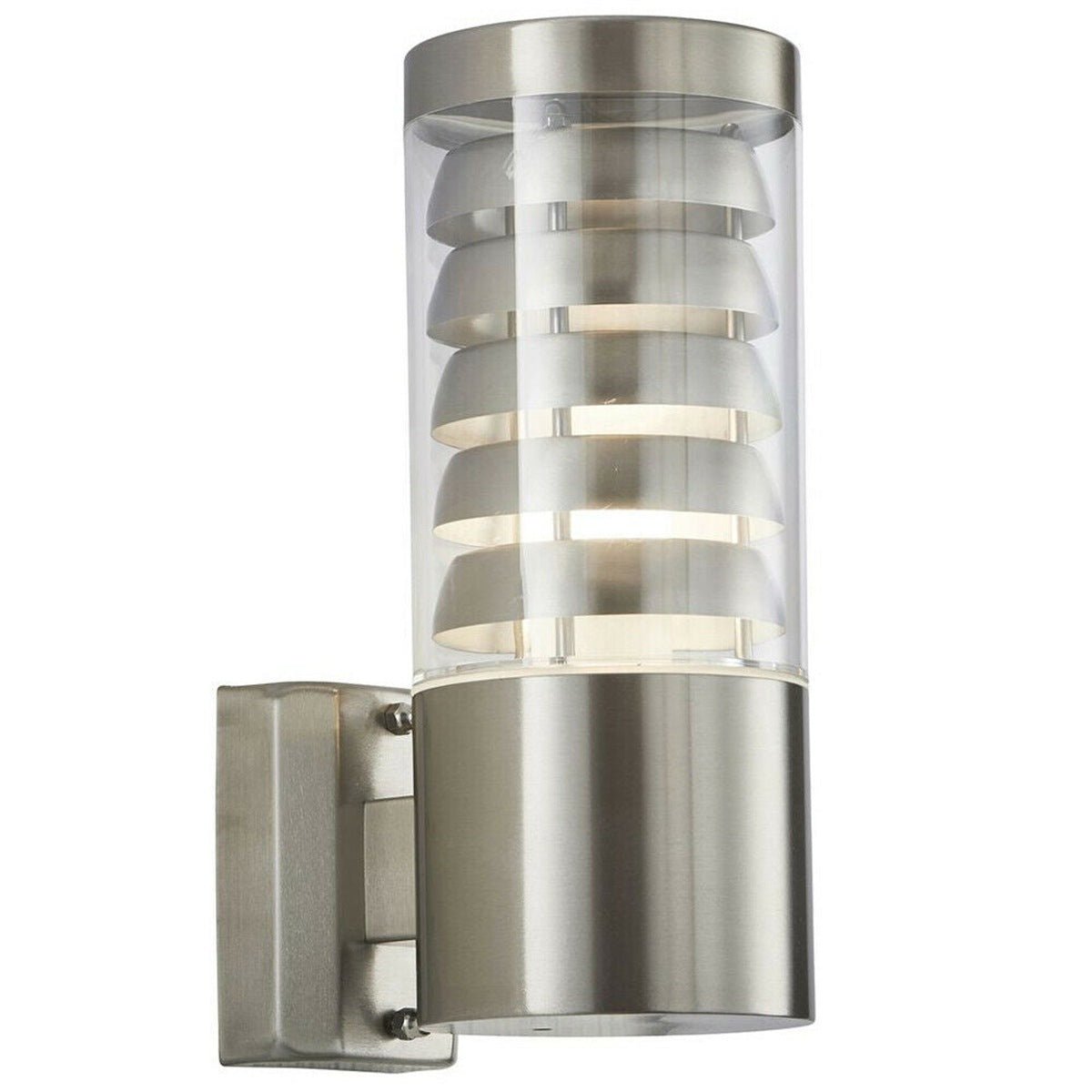 Loops Direct LED Stainless Steel Wall Light - Brushed Stainless Steel and Clear - Image 2