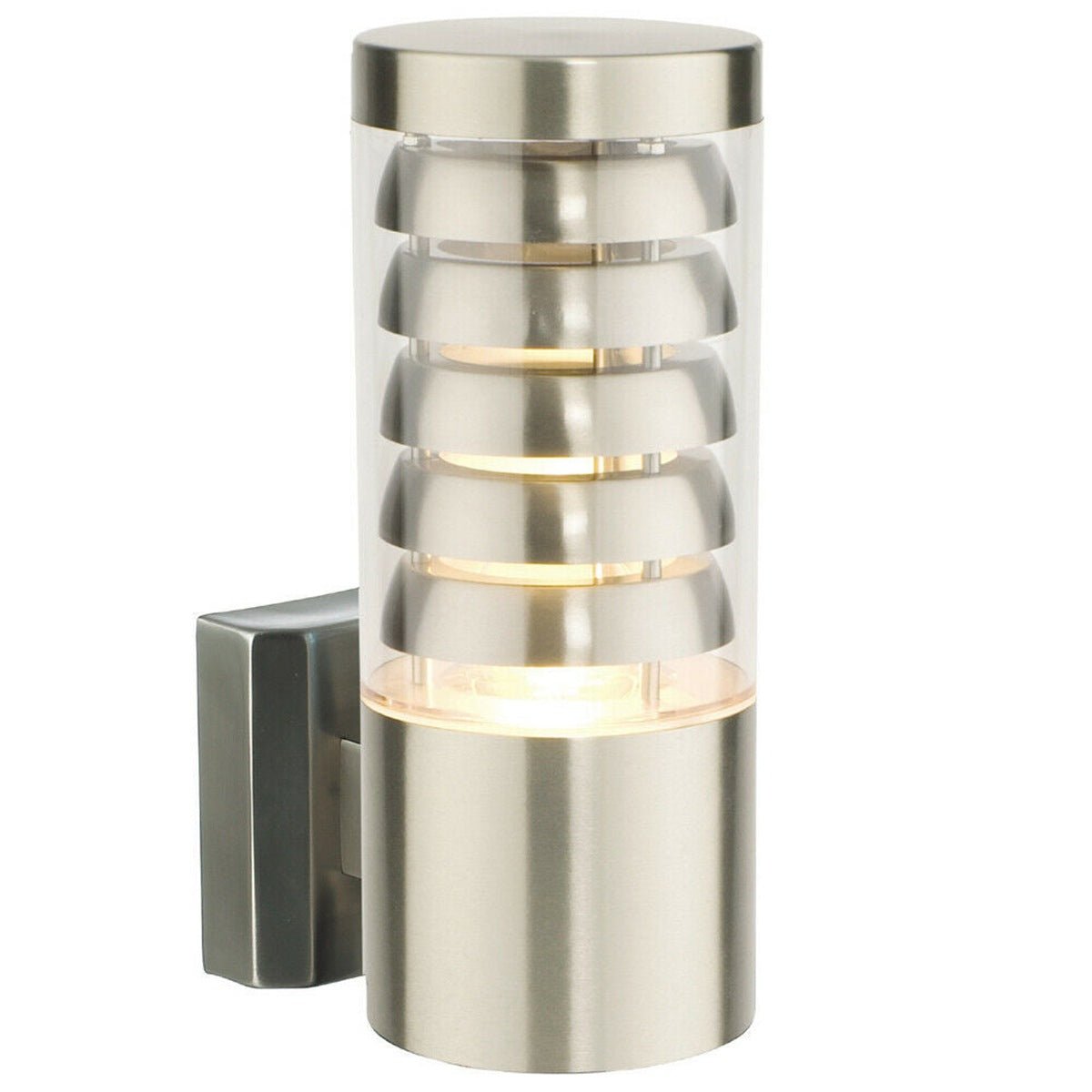 Loops Direct LED Stainless Steel Wall Light - Brushed Stainless Steel and Clear - Image 3