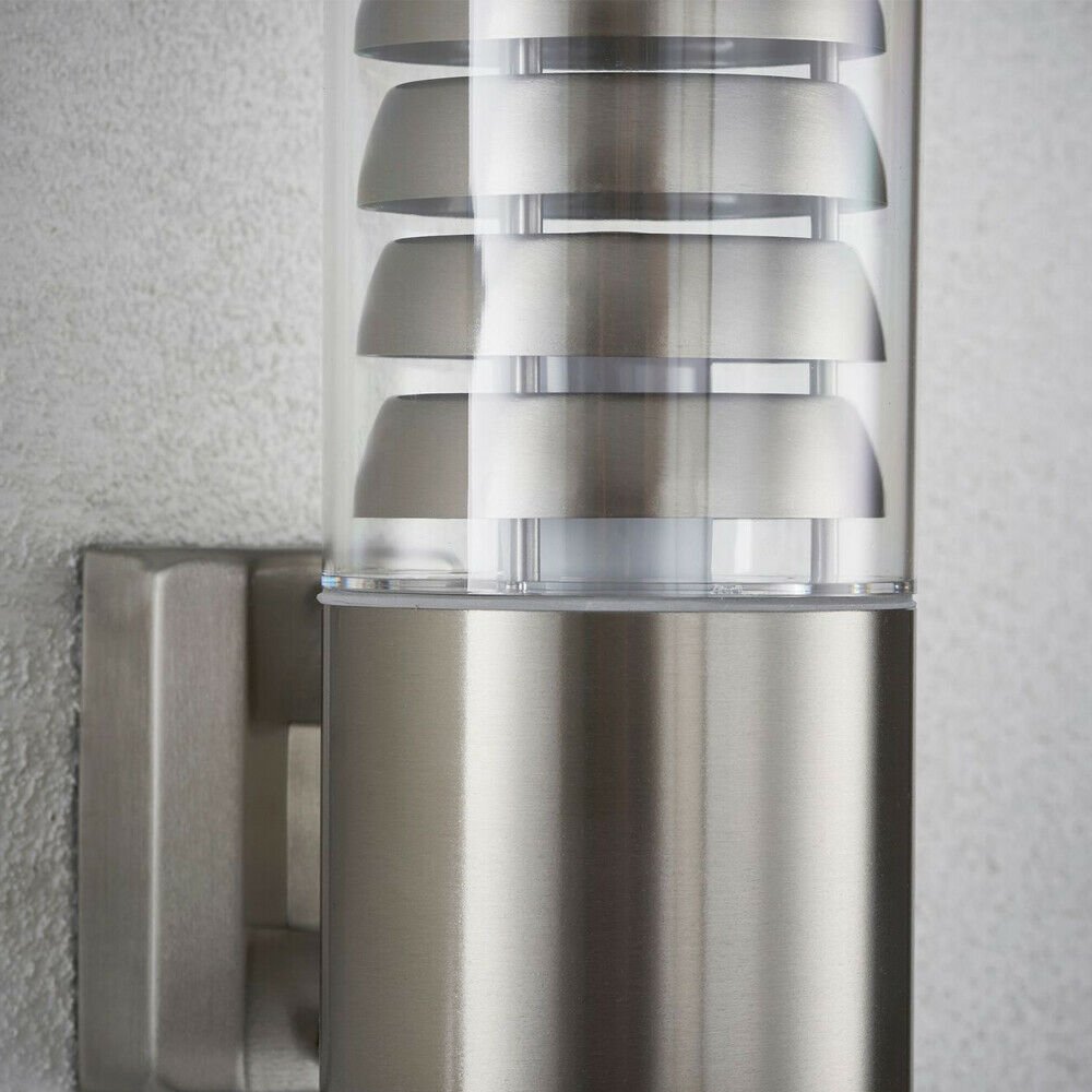 Loops Direct LED Stainless Steel Wall Light - Brushed Stainless Steel and Clear - Image 5