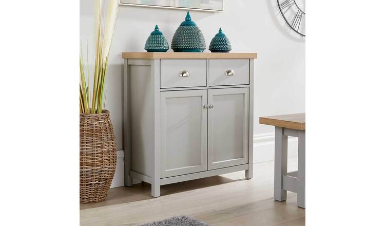 Home Source Avon 2 Drawer 2 Door Storage Cupboard - Grey