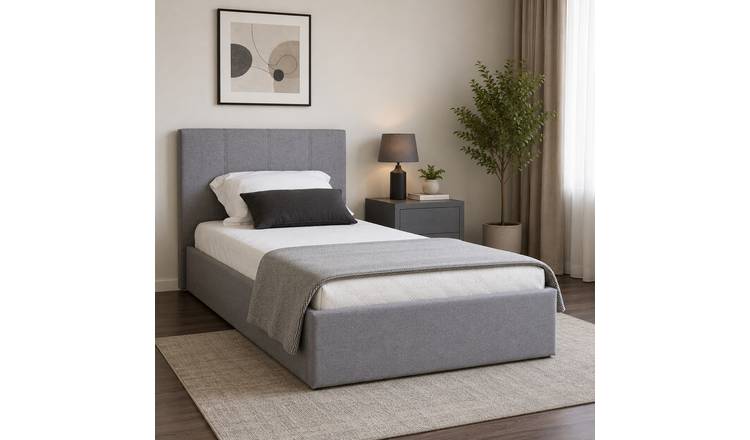 Home Treats Single 3ft Upholstered Side Lift Ottoman Storage Bed