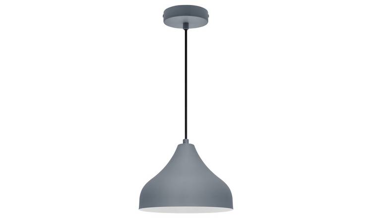 Energy Light Bulbs Mini Dome Metal Ceiling Pendant Light - Grey
