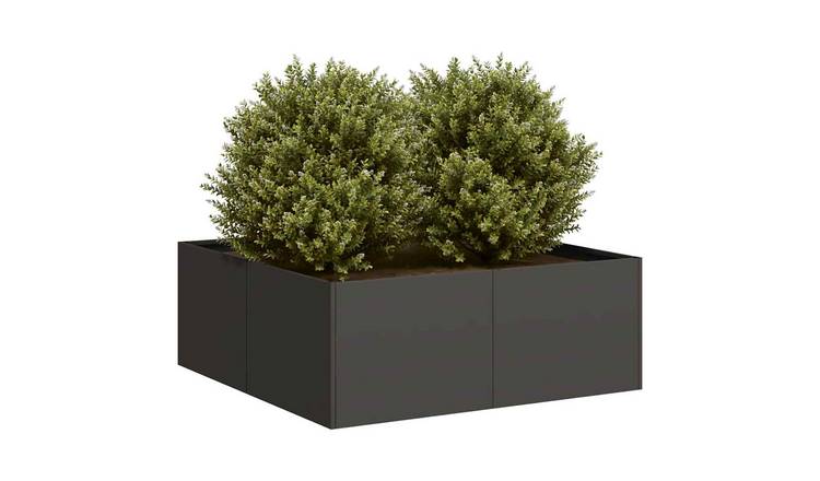 Walplus Steel Garden Planter - Black - 80 x 80 x 30 cm