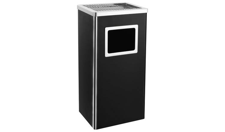 Walplus Steel Ashtray Dustbin Hotel 45 L - Black - 30 x 24 x 61 cm
