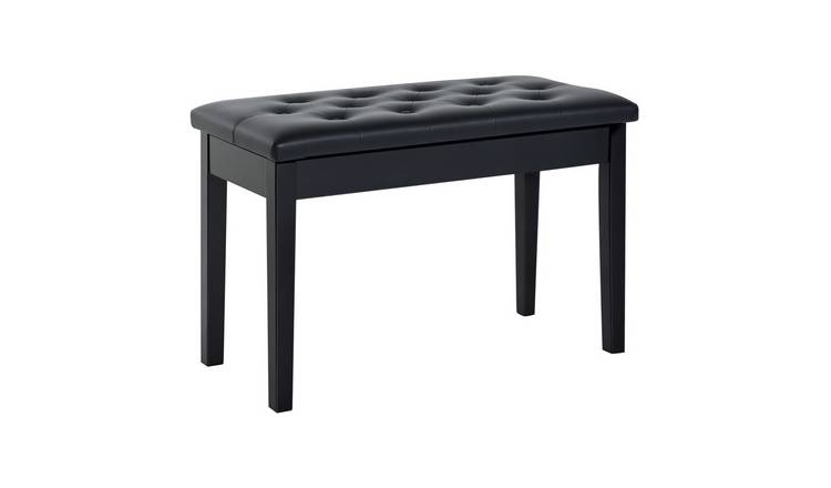 HOMCOM 76 x 36 x 50cm Faux Leather Storage Stool – Black
