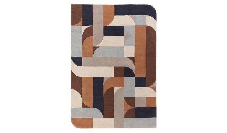 Mega Flooring Orange Handmade Abstract Rug - 120 x 170cm