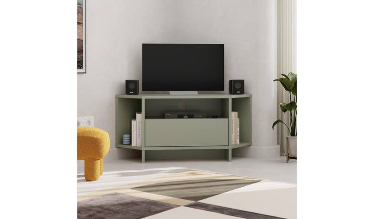 Decortie Viva Corner TV Unit particleboard matt - sage green