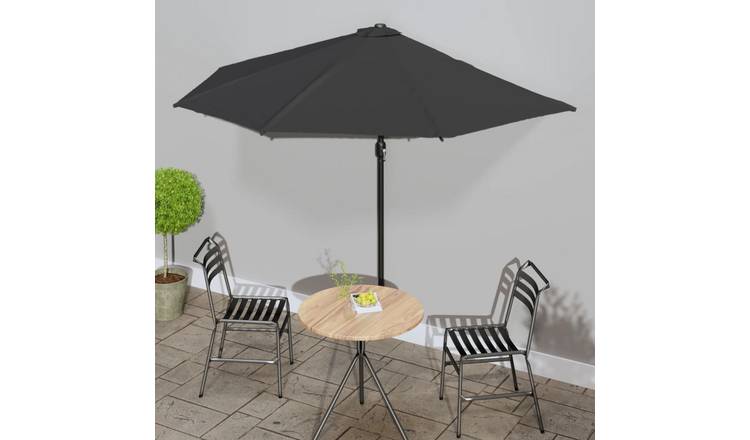 Walplus Garden Parasol - Black - 300 x 155 x 223 cm