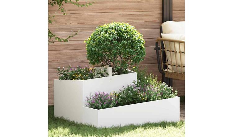 Walplus Steel Garden Planter - White - 80 x 80 x 50 cm