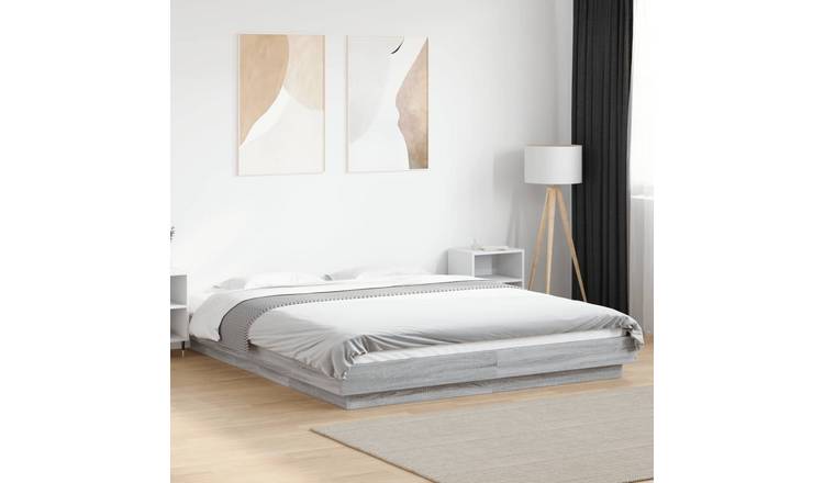 Walplus Solid Pine Small Single Headboard Bed Frame Spare Room - Brown