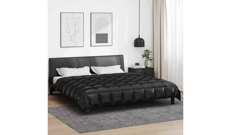 Walplus Winter Duvet Satin and Microfibre - Black - 220 x 240 cm