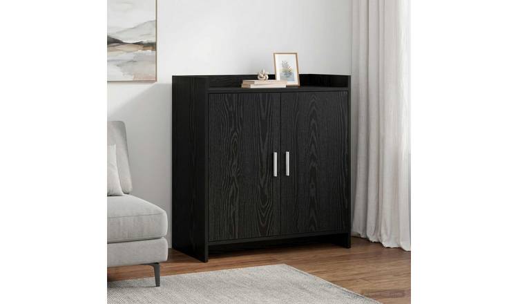 Walplus 2 Door Rectangular Sideboard - Black Oak - 72 x 36 x 80 cm