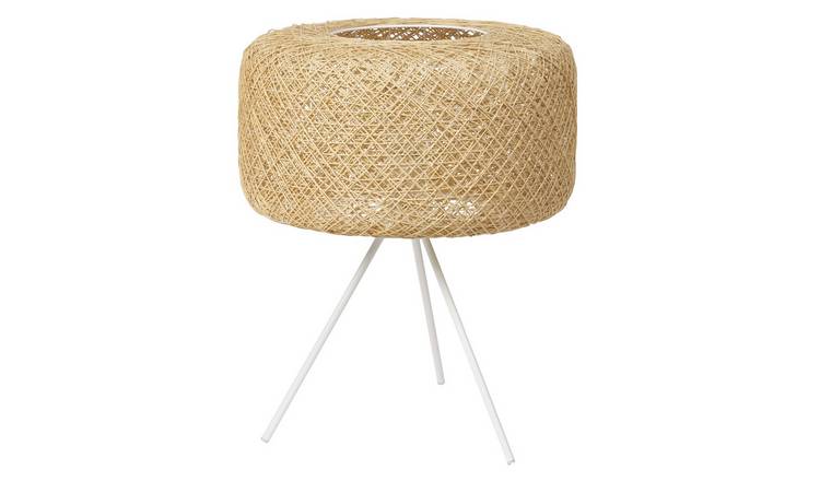 Osram Decor Paper Bale E27 Boho Style Bedside Desk Table Lamp - Beige