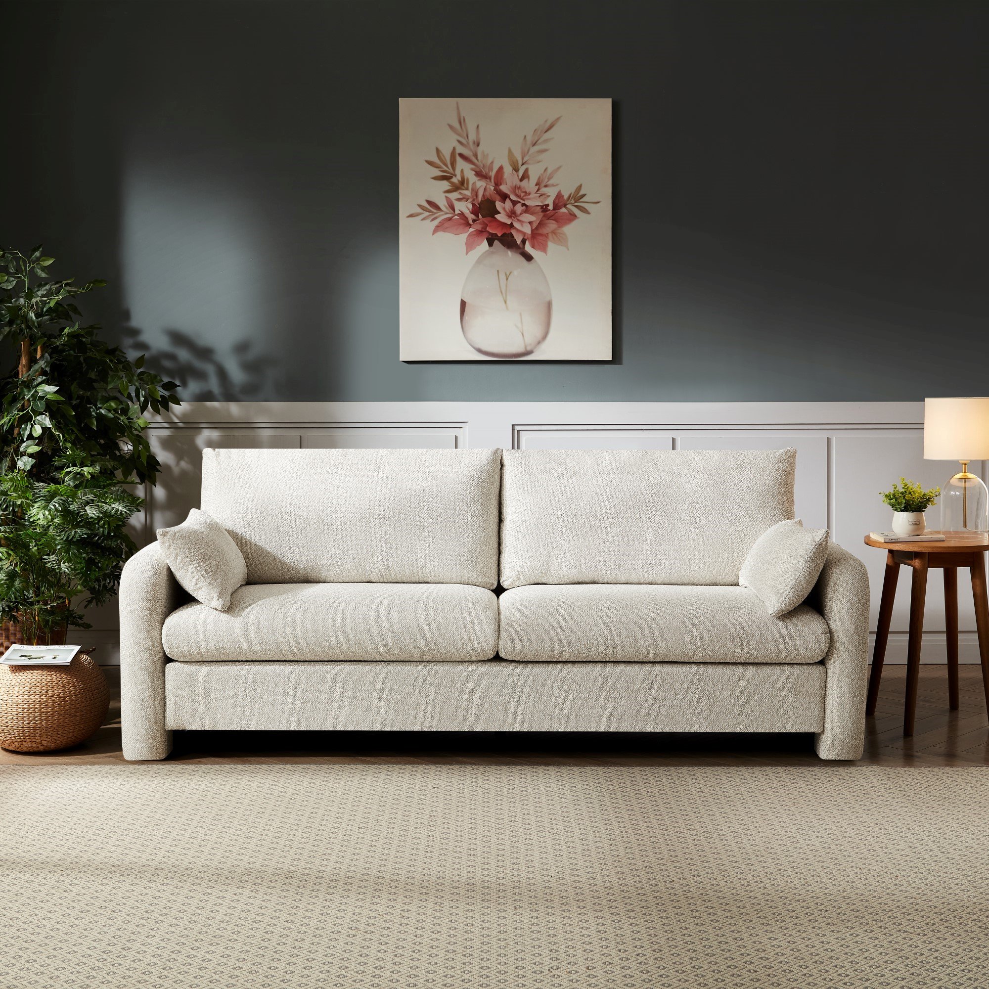 Artemis Home Shorewood 3 Seat Fabric Sofa - Beige - Image 1