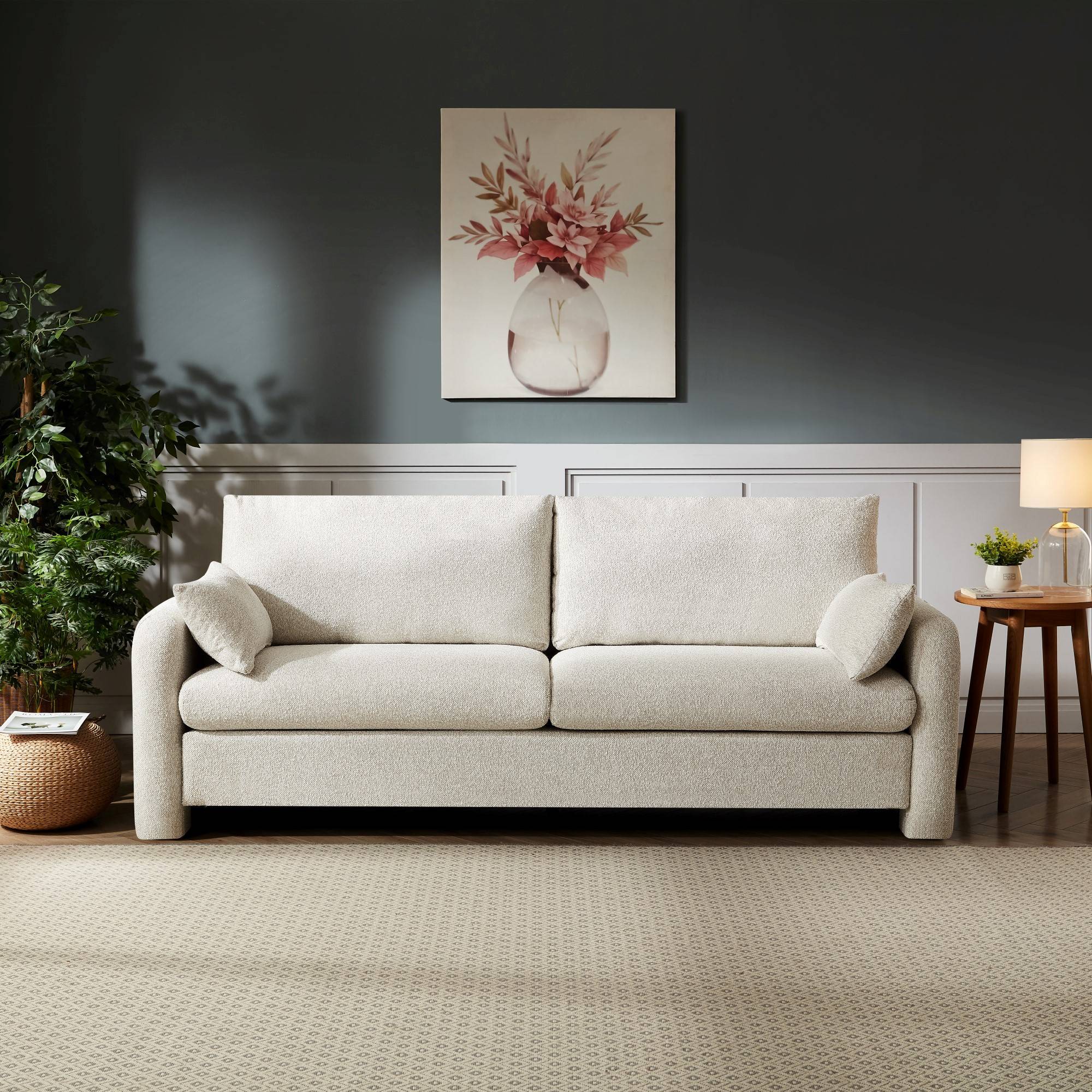 Artemis Home Shorewood 3 Seat Fabric Sofa - Beige - Image 1