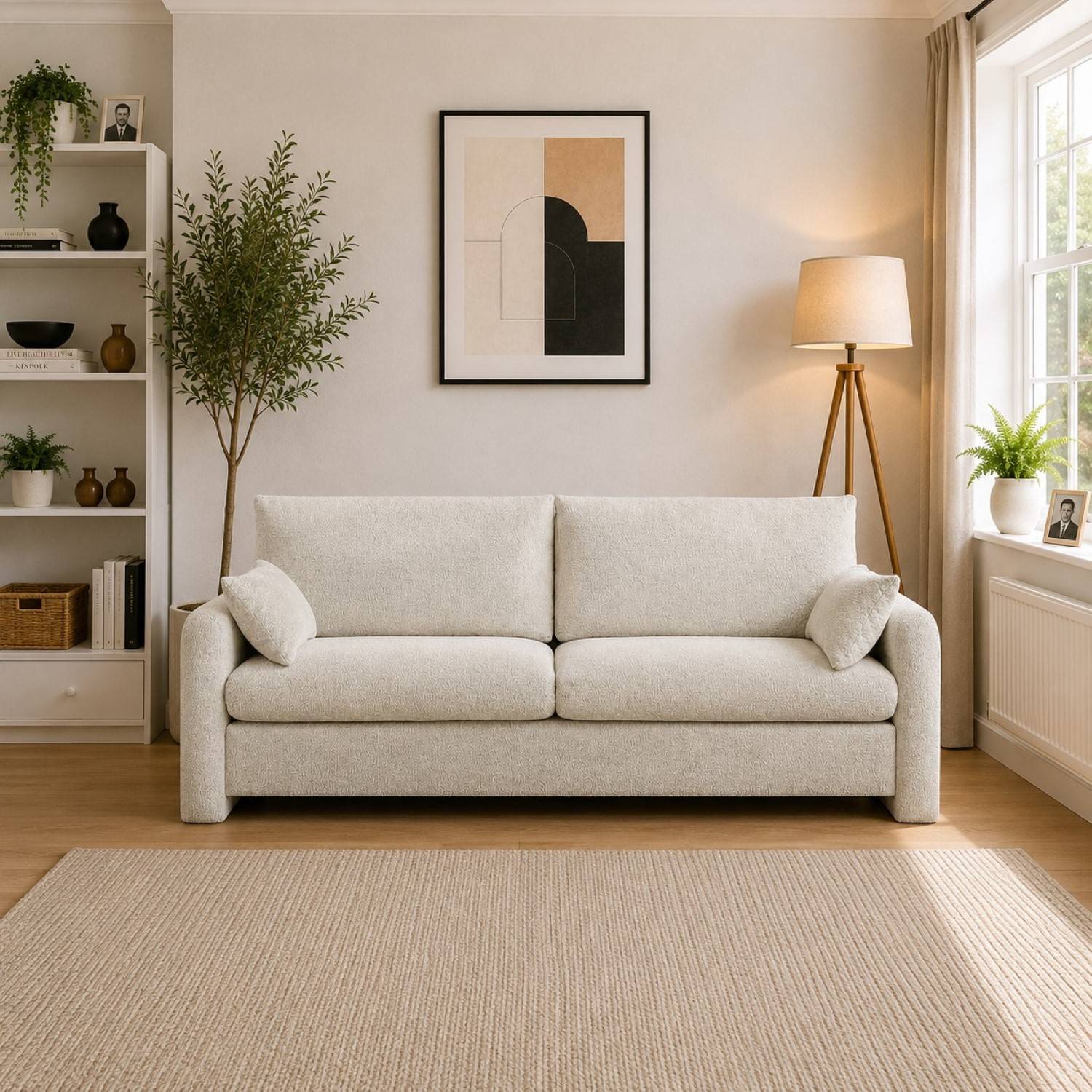 Artemis Home Shorewood 3 Seat Fabric Sofa - Beige - Image 2