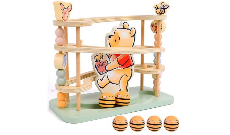 Disney Winnie The Pooh Wooden Ball Runner Track Toy - Multicoloured