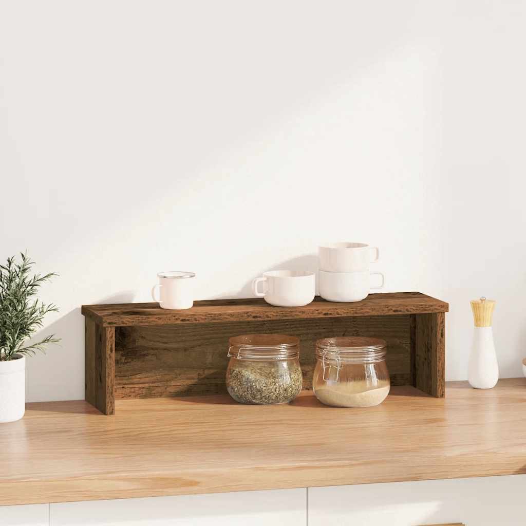 Walplus Stackable Kitchen Rack - Old Wood - 50 x 15 x 16 cm - Image 2