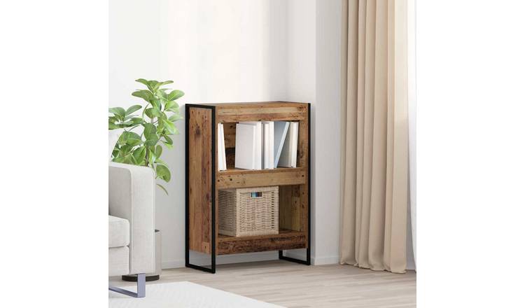 Walplus Engineered Wood Book Cabinet - Dark Wood - 60 x 30 x 86.5 cm
