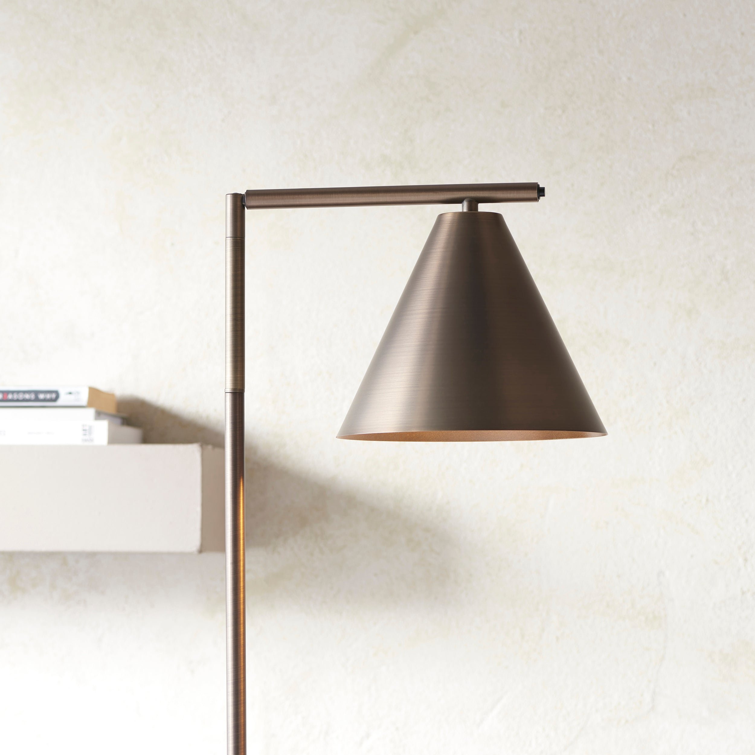 Loops Direct Steel Floor Lamp - Brushed Antique Bronze 10W LED - Image 2