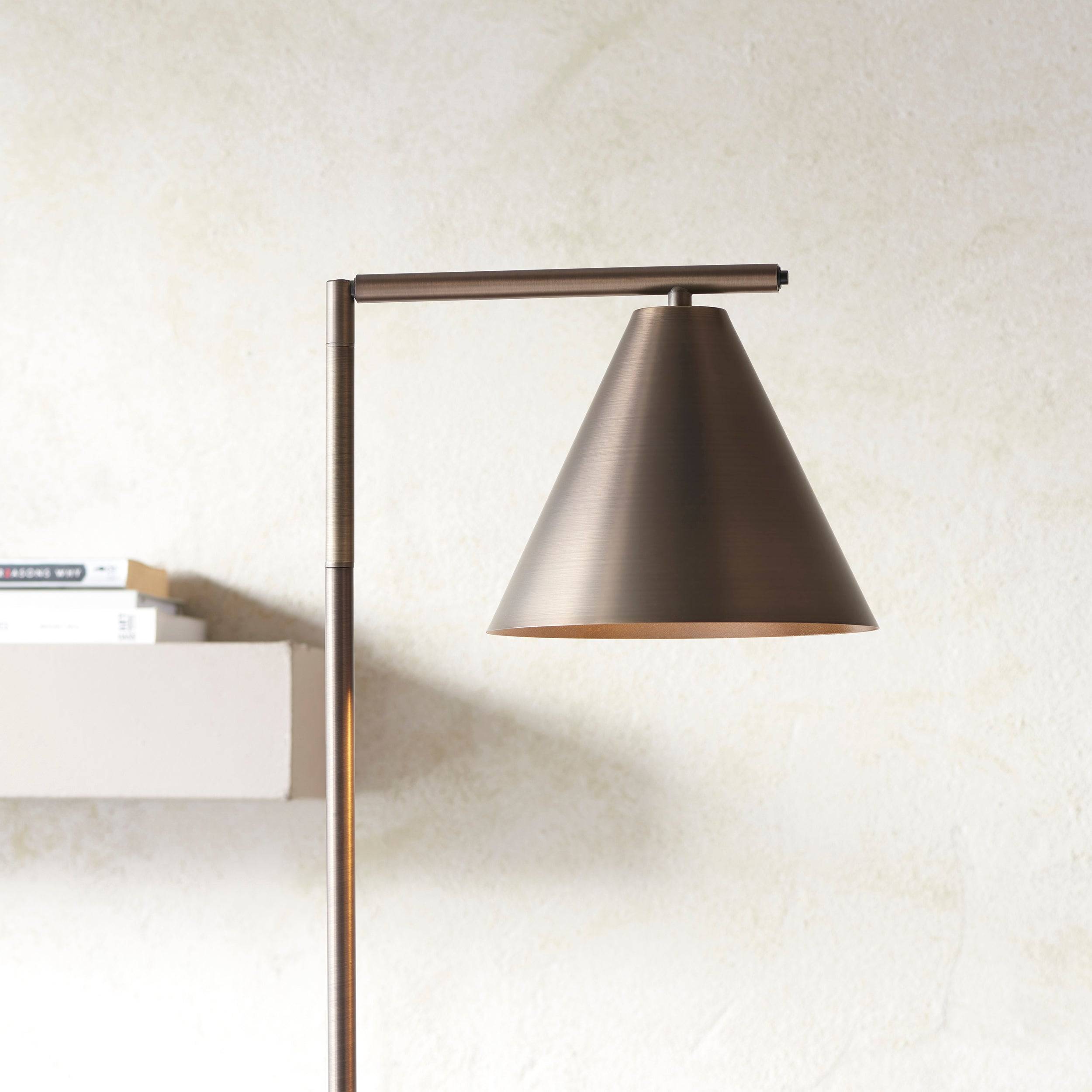 Loops Direct Steel Floor Lamp - Brushed Antique Bronze 10W LED - Image 2