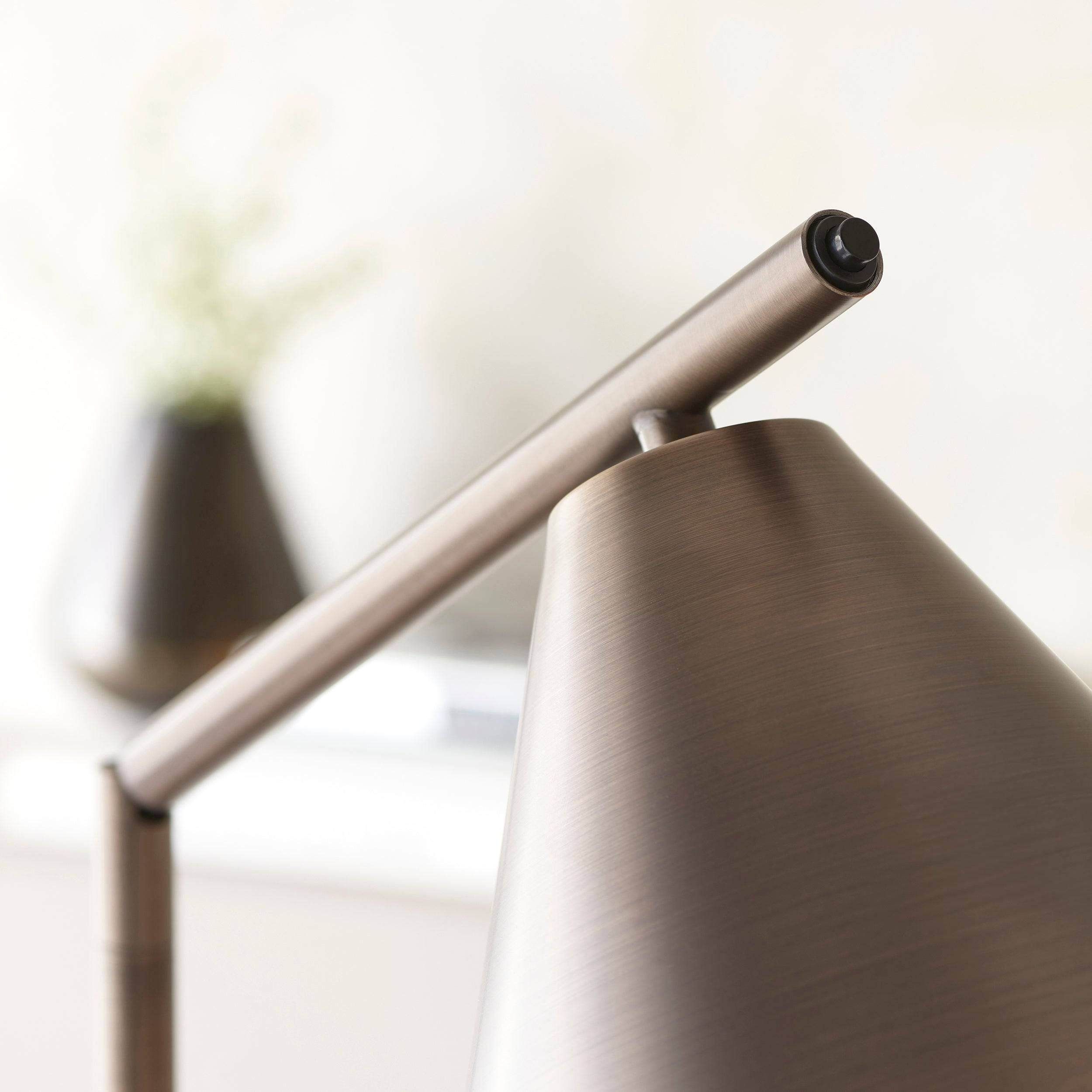 Loops Direct Steel Floor Lamp - Brushed Antique Bronze 10W LED - Image 6