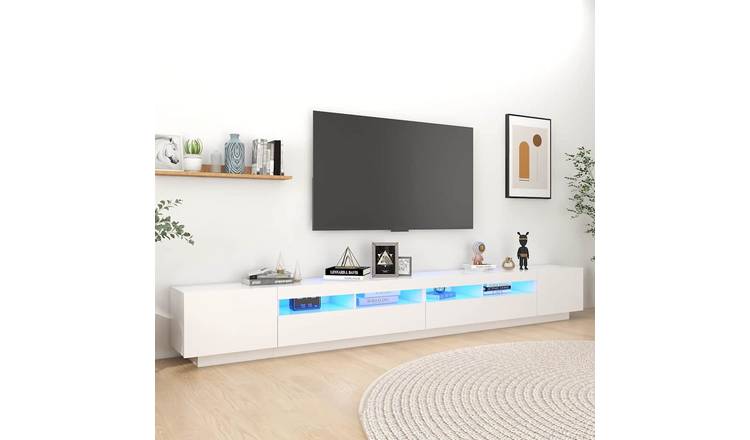 Walplus LED Engineered Wood TV Cabinet - White - 300 x 35 x 40 cm