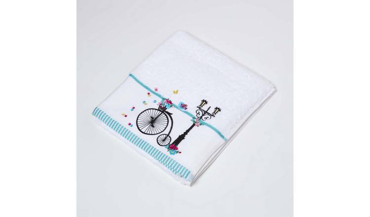 Homescapes Turkish Cotton Bicycle Hand Towel - White