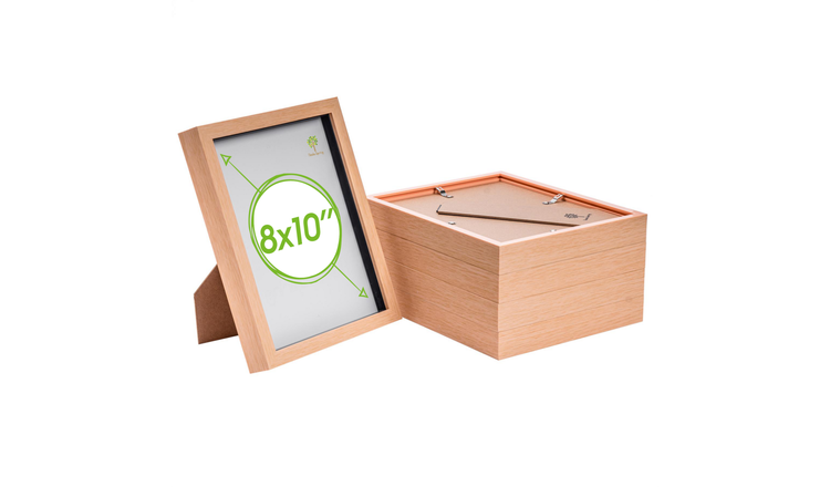 Nicola Spring 3D Box Photo Frames - 8 x 10" - Set of 5 - Light Wood