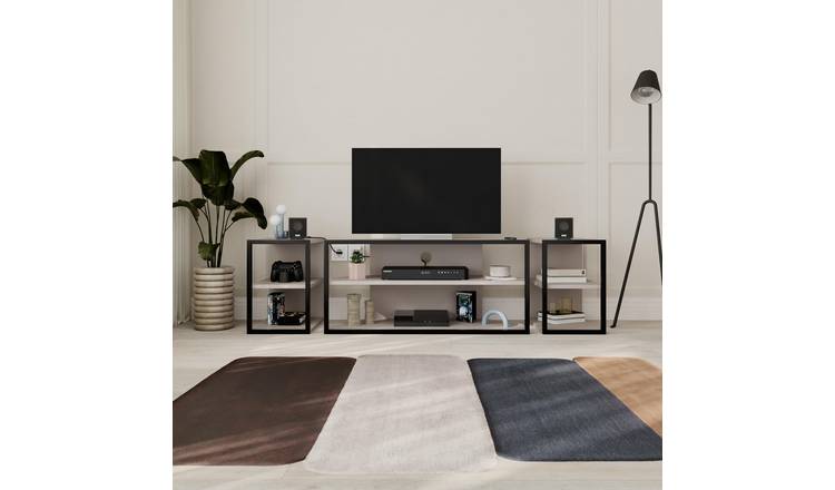 Decortie Echo Particleboard and Metal TV Unit - Mocha
