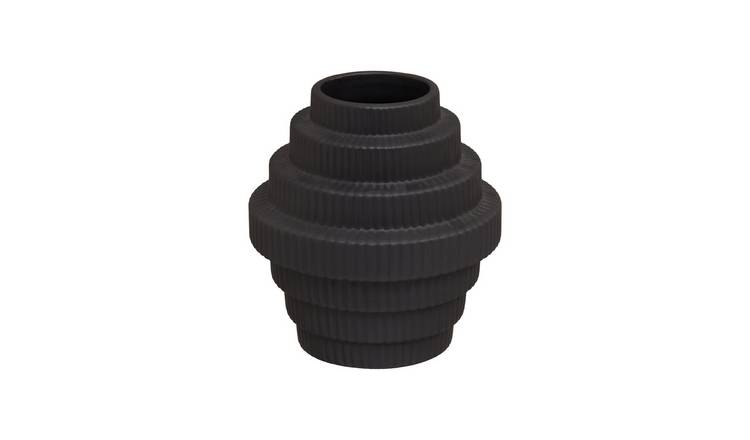 Orsina Fabia Small Step Design Vase - Black