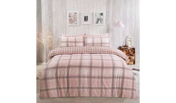 OHS Aspen Brushed Cotton Duvet Cover Set Blush - King
