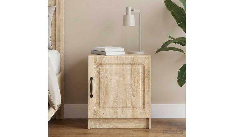 Walplus Engineered Wood Bedside Cabinet - Sonoma Oak - 43 x 34.5 x 47 cm