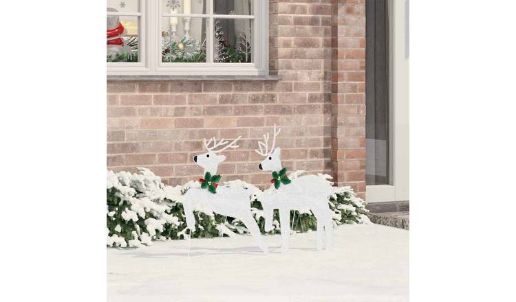 Walplus Pack of 2 LED Fabric Reindeer - Cold White - 45 x 19 x 65 cm