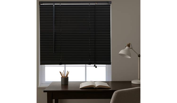Furnished Black PVC Venetian Blind - 45 x 150cm