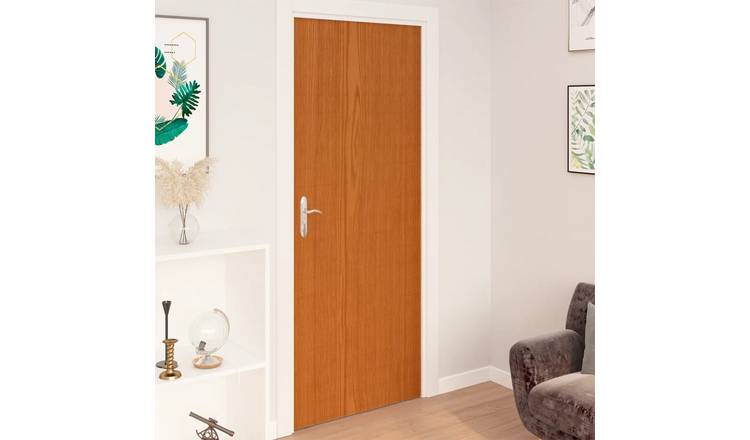 Walplus Pack of 4 PVC Self-adhesive Door Films Light - Light Oak - 210 x 90 cm
