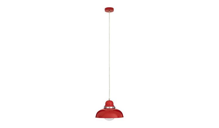 Orsina Jasper Chrome Ring Pendant Light - Red
