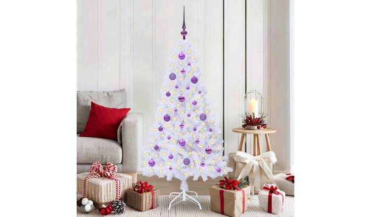 Walplus 150 LED Lights Artificial Christmas Tree Compact Base - White - 150 cm