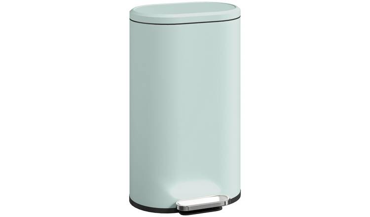 HOMCOM 30L Kitchen Pedal Bin with Inner Bucket - Green