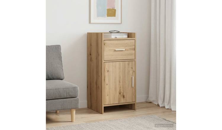 Walplus 1 Drawer Rectangular Sideboard 2 Shelf - Artisan Oak - 40 x 36 x 80 cm