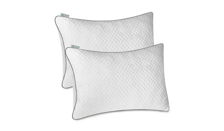 Aamira Cooling Shredded Memory Foam Medium Pillow White - 2 Pack