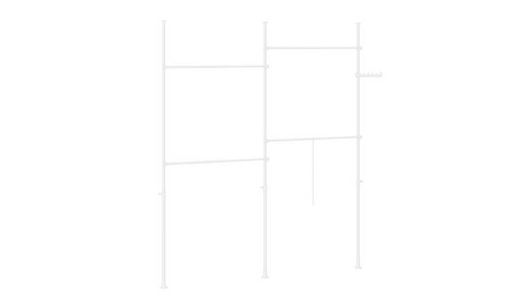 SoBuy 4 Hanging Bar Adjustable Freestanding Clothes Rack - White