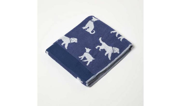 Homescapes Turkish Cotton Dog Hand Towel - Navy Blue