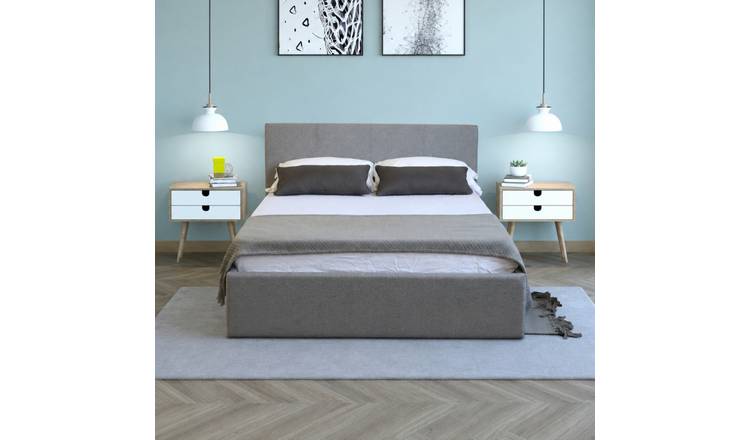 Home Treats Double 4ft6 Side Lift Ottoman Bed With Hybrid Mattress