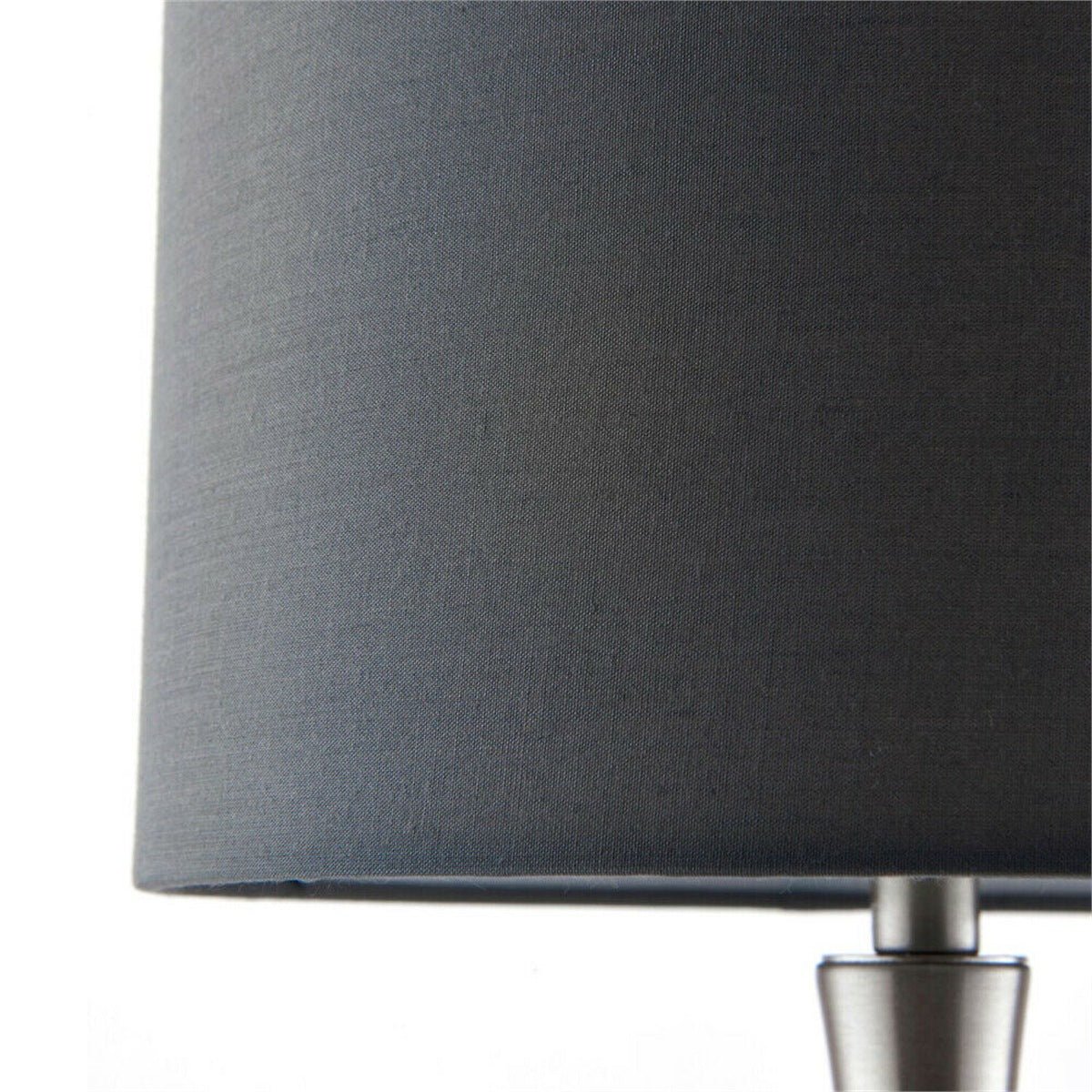 Loops Direct Steel and Fabric Table Lamp - Satin Nickel and Grey - Image 2
