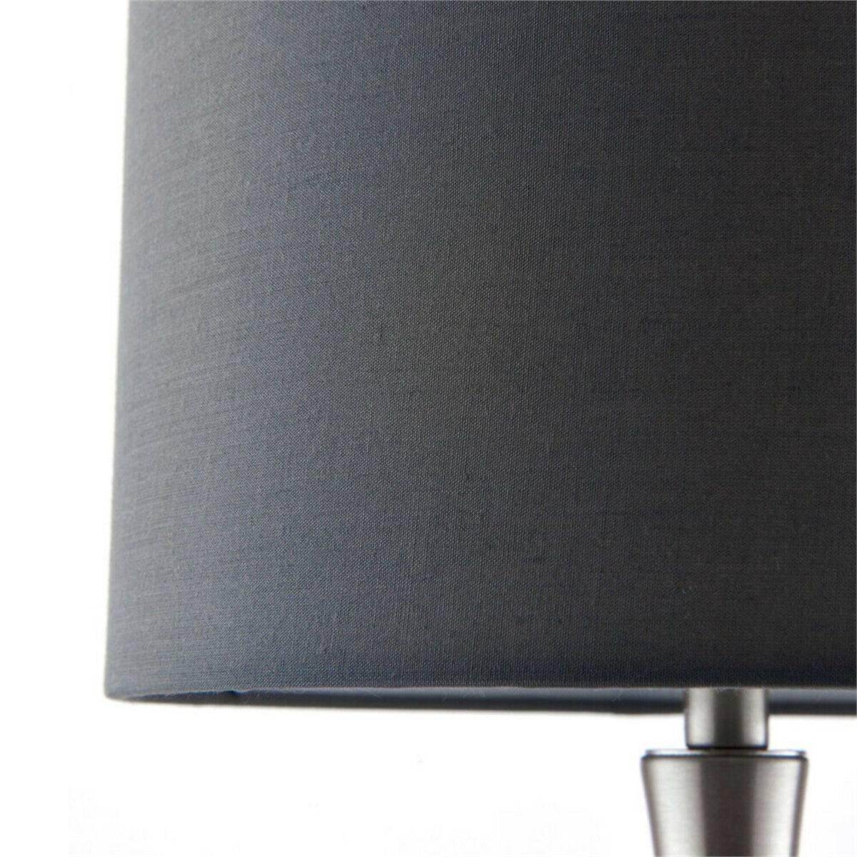 Loops Direct Steel and Fabric Table Lamp - Satin Nickel and Grey - Image 2