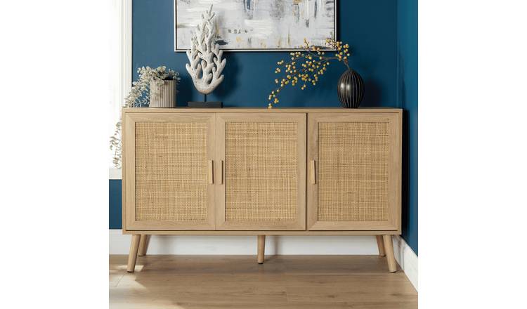 Home Source Astbury 3 Rattan Door Sideboard - Natural