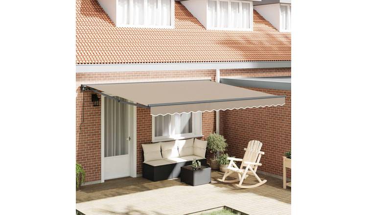 Walplus Polyester Awning Frame - Beige - 400 x 300 cm