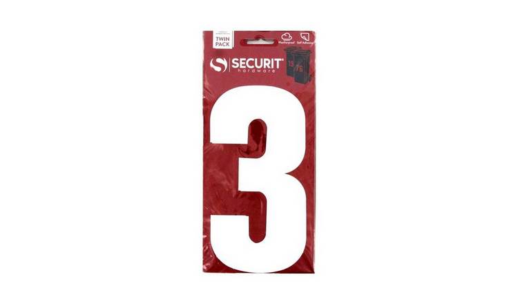 Securit 3 Bin Number Pack of 2 - White