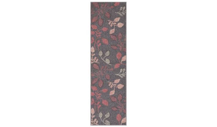 Mega Flooring Grey Modern Floral Rug - 60 x 230cm